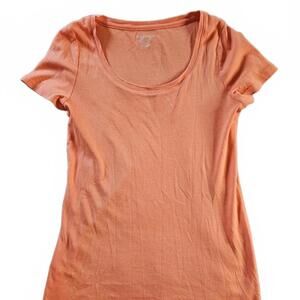 Merona Women's Short Sleeve T-Shirts, Orange and Blue, Size S/P